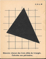 Fiche Cartonnée Thème Mathématiques - Calcul - C.E.2 -   Mesurez Chacun Des 3 Côtés Du Triangle ........................ - Learning Cards