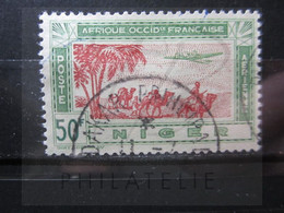 VEND BEAU TIMBRE DE POSTE AERIENNE DU NIGER N° 17 , OBLITERATION " DAKAR " !!! - Used Stamps