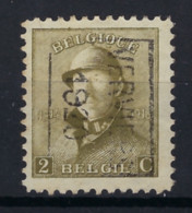 Koning Albert I Met Helm Nr. 166 Voorafgestempeld Nr. 2599 B  VERVIERS 1920  ; Staat Zie Scan ! - Roulettes 1920-29