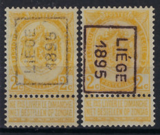 RIJKSWAPEN Nr. 54 Voorafgestempeld Nr. 32 A + B   LIEGE 1895  In Zéér Goede Staat ; Zie Ook Scan ! - Roller Precancels 1894-99