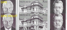 Monaco N°39** 2 Blocs Avec Variété De Couleur. Gris Et Violet- Gris - Plaatfouten En Curiosa