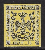 1852 MODENA ✨ Aquila Estense E Corona Ducale ✨ N. 3 Nuovo * - Cat. 150 € - Antichi Stati - Lotto 209 - Modena