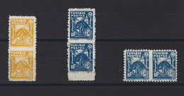 France Colonies Tunisie N°250 & 257** 3 Paires Non Dentelé Sur 1 Coté TTB - Unused Stamps