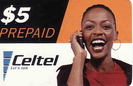 Zambia, Celtel Prepaid $5, Girl, Used - Sambia