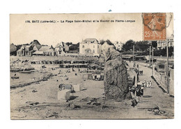 BATZ LA PLAGE SAINT MICHEL ET LE MENHIR DE PIERRE LONGUE - Batz-sur-Mer (Bourg De B.)