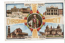 CPA  Carte Postale Italie Roma 1925 Multi Vue Avec Le Pape Pie Xi VM30777 - Panoramic Views