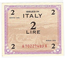 Italia - Occupazione Alleata 2 Lire 1943 Flc - Occupation Alliés Seconde Guerre Mondiale