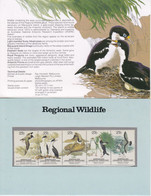 AAT 1983 Antarctic Wildlife Strip Of 5v Presentation Map (51830) - FDC