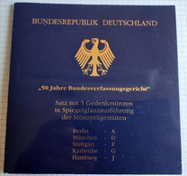 BR DEUTSCHLAND - SET 50 JAHRE BUNDESVERFASSUNGSGERICHT 2001 SPIEGELGLANZ  /Q346 - Gedenkmünzen