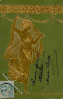 Jugendstil Frau Tanz  Prägedruck 1905 I-II Art Nouveau - Otros & Sin Clasificación
