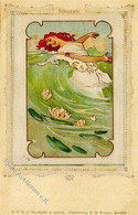 Seide Gewebt Jugendstil Frau  1901 I-II (fleckig) Art Nouveau Soie - Autres & Non Classés