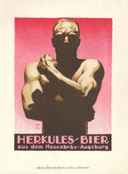 Hohlwein, Ludwig Kleinplakat Circa 29,8x22cm Herkules Bier Augsburg I-II Bière - Hohlwein, Ludwig