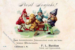 Tabakwerbung F. L. Rustien Tabak U. Zigarettenfabrik Zwerge  Lithographie 1905 I-II Lutin - Unclassified