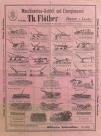 Landwirtschaft Plakat Ca. 64 X 48 Cm Maschinenbau Anstalt Und Eisengießerei Vorm. Th. Flöther Gassen I. Lausitz II (klei - Ausstellungen