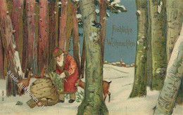 WEIHNACHTSMANN - Prägelitho Mit Eichhörnchen (Ser, 153) I-II - Other & Unclassified