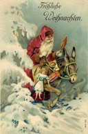Weihnachtsmann Puppe Präge-Karte I-II Pere Noel - Other & Unclassified