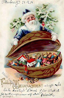 Weihnachtsmann Spielzeug Litho Präge-Karte 1904 I-II Pere Noel Jouet - Other & Unclassified