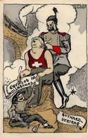 Adel Preussen Kaiser Wilhelm II. Gothard-Vertrag Karikatur I-II - Königshäuser