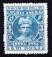 COCHIN  1911  3Pies  MNH/MH - Cochin