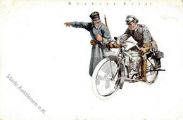 WK I Motorrad Soldaten Sign. Boehmer, K. W. 1916 I-II - Otros & Sin Clasificación