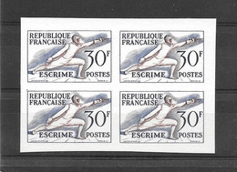 France Timbre Escrime Feuillet  Non Dentelé Imperf JO 52 ** - Zomer 1952: Helsinki