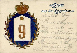 Regiment Köln Stadt (5000) Nr. 9 Art.-Regt. Garnison Prägedruck 1902 I-II - Regimente