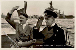 Hitler PH Karte 352 Mit Orign. Unterschrift HITLER U. Admiral RAEDEP I-II - Oorlog 1939-45