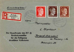 SS WK II - R-Brief Rybnik,Obschl. 4.12.43 D. Beauftragten Des RF - SS - Reichskommissar Für Die Festigung Deutschen Volk - Guerra 1939-45