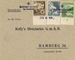 SUDETENLAND-BEFREIUNG 1938 - Firmenbrief Mit Befreiungs-o -Postamt ZEITLICH Bei KARLSBAD 30.XII 1938 I - Weltkrieg 1939-45
