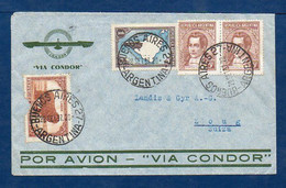 Argentina To Switzerland (Zoug), 1937, Via Condor - Airmail