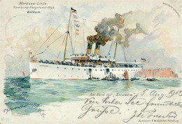 Marine - Nordsee-Linie Hamburg-Helgoland-Wyk An Bord D. SILVANA Mit Bord-o 1904 Aign. F.Schwormstadt I - Altri & Non Classificati