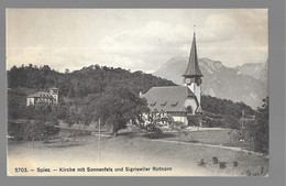 Spiez, Kirche Mit Sonnenfels Nd Sigriswiler Rothorn (5325) - Sigriswil