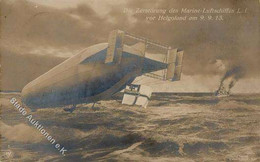 HELGOLAND - ZERSTÖRUNG Des Marine-Luftschiffes L. 1 Vor Helgoland 9.9.1913 - NPG 1 -Ecke Gestoßen I-II - Aeronaves