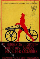 FRANKFURT/Main - 41. DEUTSCHER RADFAHRER-BUNDESTAG 1924 - Festkarte Nr. 2 I-II - Sonstige & Ohne Zuordnung