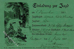 Vorläufer 1883 Jagd Einladung STUTTGART I-II R! Chasse - Autres & Non Classés