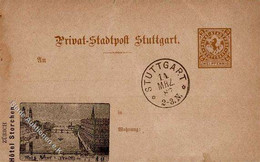 Vorläufer 1887 Stuttgart (7000) Stadtpost I-II (kleiner Einriss) - Autres & Non Classés