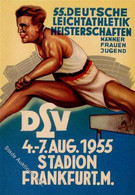 FRANKFURT/Main - 55. DEUTSCHE LEICHTATHLETIK MEISTERSCHAFTEN 1955 - Dekorativ Mit S-o I - Olympische Spelen