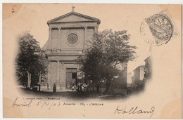 [13] Bouches-du-Rhône-685- Auriol L'EGLISE-Précurseur -Animée- Circulée 05/04/1903 (N°107) - Auriol