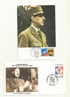 CARTE MAXIMUM + ENVELOPPE PJ  THEME GENERAL DE GAULLE  APPEL 18 JUIN 1940 + VICTOIRE 8 MAI  1945. - De Gaulle (Général)