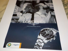 ANCIENNE PUBLICITE MONTRE LONGINES AVEC ANDRE AGASSI ET STEFFI GRAF 2014 - Otros & Sin Clasificación