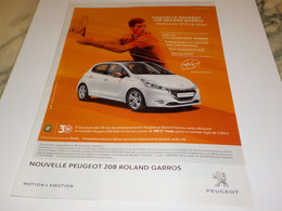 PUBLICITE  NOVAK DJOKOVIC ET VOITURE PEUGEOT 208  2014 - Autres & Non Classés