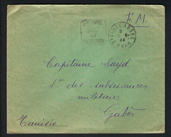 ALGERIE 1944: LSC En FM De Sidi-Bel-Abbes Pour Gabès (Tunisie) - Storia Postale