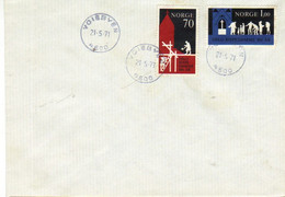 Norway Norge 1971 900 Years Of The Diocese Of Oslo.  Mi 627-628  FDC   Cancelled 4600 Voiebyen - Covers & Documents