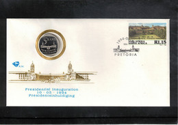 South Africa 1994 Mandela Presidental Inauguration FDC With 5 Rand Proof Coin Scarce - Covers & Documents