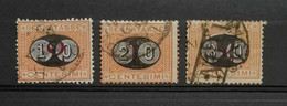 Regno D'Italia Umberto I 1870 Segnatasse, Serie Completa 3 Valori Usati - Postage Due