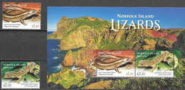 NORFOLK ISLAND, 2021, MNH, REPTILES, LIZARDS,2v+SHEETLET - Other