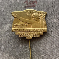 Badge Pin ZN010323 - Gymnastics Sokol Czechoslovakia Mutejovice 1935 - Gymnastique