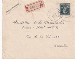 DDY 240 -  Lettre Recommandée TP Moins 10 % SCLESSIN 1947 Vers Bruxelles - Grande Griffe - 1946 -10%