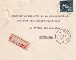 DDY 242 -  Lettre Recommandée TP Moins 10 % SERAING 2 En 1947 Vers Bruxelles - 1946 -10%
