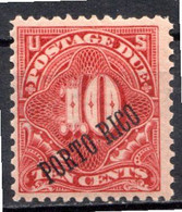 PUERTO RICO - (Colonie Espagnole) - 1899 - Timbre Taxe - N° 3 - 10 C. Carmin - (Surchargé : PORTO RICO) - Puerto Rico